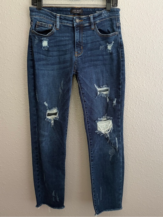 Judy Blue Denim - Judy Blue Boyfriend Fit Destructed Raw Hem Jeans 7/28